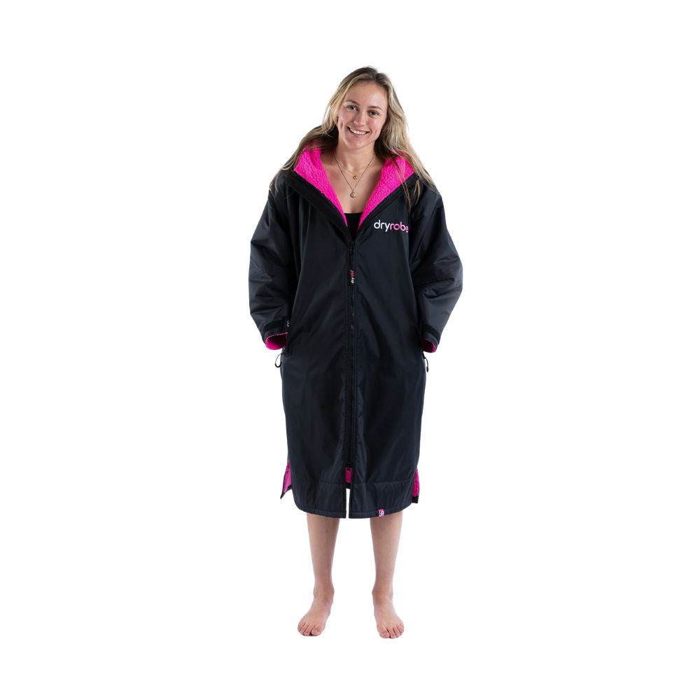 Dryrobe Long Sleeve Schwarz Rosa