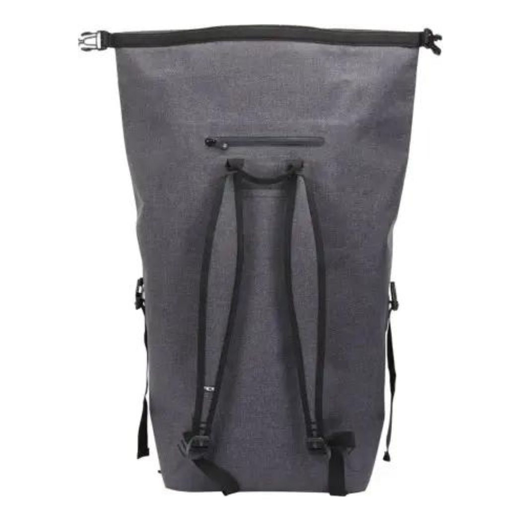 FCS Dry-Wet Rucksack in grau ausgerollt von hinten