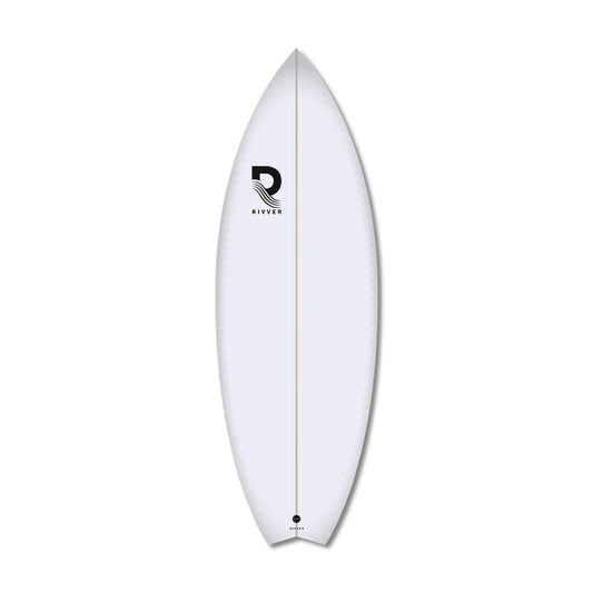 weißes Rivver Fox River Surfboard Oberseite