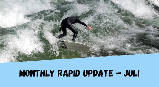 Monthly Rapid Surf Update Juli'25: Danke – Eisbach Update, Surfmasters & neues Gear!