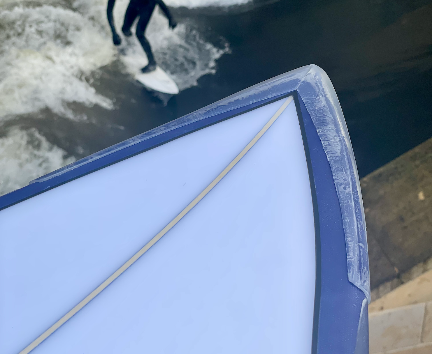 Noseguard in weiß auf Surfboard als Surfboard Protection