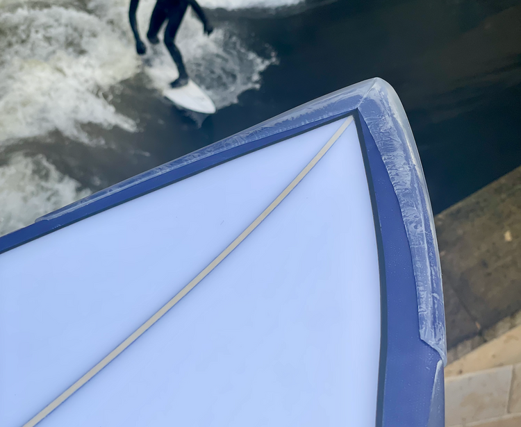 Noseguard in weiß auf Surfboard als Surfboard Protection