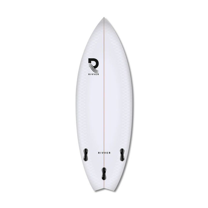 weißes Rivver Fox River Surfboard Unterseite 