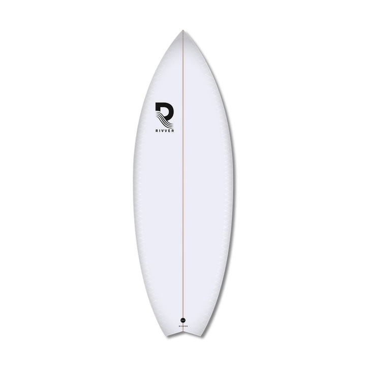weißes Rivver Fox River Surfboard Oberseite 